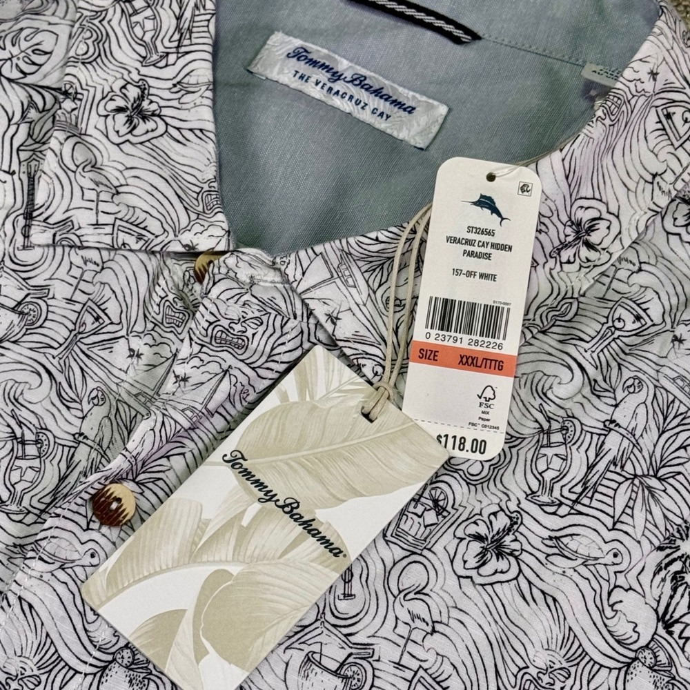 Tommy Bahama Veracruz Cay Hidden‎ Paradise Shirt NWT XXXL Resort Casual - Picture 3 of 9